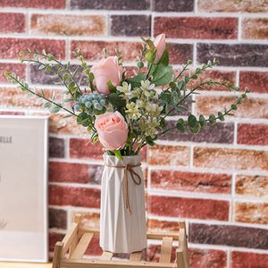 ช่อดอกกุหลาบประดิษฐ์ CallaFloral สีชมพู ทำจากโพลีเอสเตอร์ สำหรับตกแต่งภายใน งานแต่งงาน และจัดดอกไม้ - Product Image 2