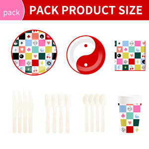 DAMAI Birthday Party Theme Decor Bulk Wholesale Set Poker Gamer Theme Check Paper Plates <b>Tablecloth</b> Party Disposable Tableware - Product Image 6