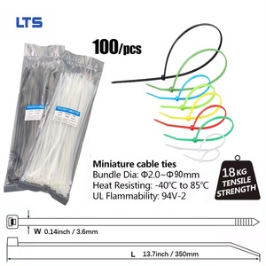 Attaches-câbles autobloquants multicolores 3,6*350 mm (11 pouces) en Nylon 66 – Serre-câbles robustes en plastique standard - Product Image 2