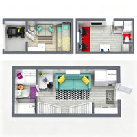 Maison conteneur démontable à consolidation rapide, station de recharge personnalisée avec mur-rideau en verre, bureau modulaire