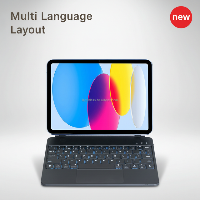 New Magnetic Wireless RGB Backlit Touchpad Ultra Thin USB-C Keyboard for iPad 10th Gen A16 11inch Multi Language Layout