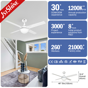 Ventilateur de plafond 1stshine Ventilateur de plafond durable à lames de fer de <span class=keywords><strong>48</strong></span> pouces avec lumières LED Télécommande - Product Image 3