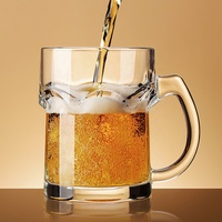 Custom Hoegaard Hexagon Bier- en Wijnbekers Verdikte Transparante Handgreep Mokken 450ml Vaatwasserbestendig Modern Design voor Drinken