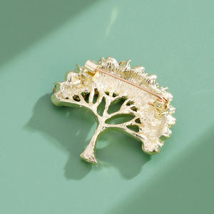 Broche de Lujo Chapado en Oro con Árbol de la Fortuna para Mujer y Hombre, Elegante Pin de Planta de la Fortuna con Diamantes de Imitación, Joyería de Boda para la Buena Suerte, Regalo - Product Image 4