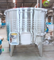 Cuve de fermentation ouverte en acier inoxydable pour vin rouge avec chemise de refroidissement pour la fermentation du vin de raisin