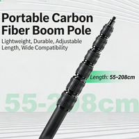 Perche de microphone en fibre de carbone à 6 sections |   Tige d'extension de micro légère et durable pour l'enregistrement professionnel