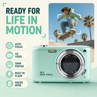 Cámara Digital, la Más Vendida, con Certificación UKCA, 58MP, Autoenfoque, Pantalla CMOS, Compacta, para Fotografía de Viajes, Eventos Familiares y Principiantes