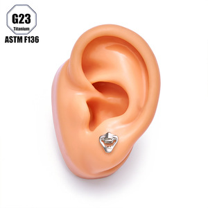 Piercing de lèvre en titane ASTM F136 G23, style <span class=keywords><strong>bouche</strong></span> de démon, fileté intérieurement, pour cartilage, bijou de piercing corporel - Product Image 3