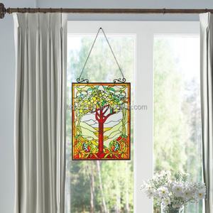 Panel de Vidrio Artístico Tiffany con Diseño de Árbol, 45*65 CM, 5mm de Grosor, Sólido, Personalizado, para Colgar en Ventanas de Hoteles y Comedores - Product Image 5