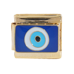 Italian Modular Evil Eye Charm Bracelet Unisex Zinc Alloy Heart Shape Jewelry Gift Accessory Chain - Product Image 4