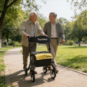Déambulateur pliant ultra-léger en aluminium avec motif en fibre de carbone pour les personnes âgées, usage quotidien - Product Image 1