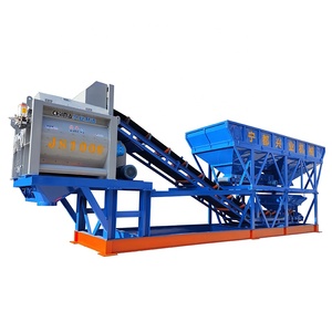 Nouvelle Chine Portable Deux Bacs D'agrégats 60 M3/h Usine De Mélange 2m HZS60 Prêt Électrique Pompe À Béton Mobile Centrale À Béton - Product Image 1