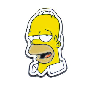 Paresseux Jaune <span class=keywords><strong>Homer</strong></span> <span class=keywords><strong>Simpson</strong></span> avec tête chauve Chemise blanche Émail en alliage <span class=keywords><strong>de</strong></span> zinc Épingle à badge personnalisée Épinglette à collectionner - Product Image 3