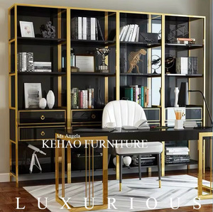 Đàn Piano Sơn Thiết Kế Cuốn Sách Tự Tủ Phòng Khách Hiện Đại Hiển Thị Đứng Kim Loại <span class=keywords><strong>Cube</strong></span> Tủ Sách Vàng Thép Không Gỉ Kệ Sách - Product Image 4