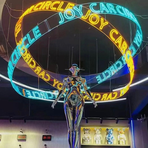 Segno di luce al Neon ad arco 360 personalizzato segno di luce al Neon per affari rotonda a <span class=keywords><strong>LED</strong></span> luce sospesa negozio decorazione interna insegna al Neon