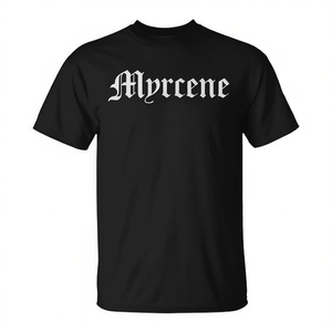 T-Shirt Myrcene Nera a Maniche Corte Unisex con Collo Rotondo, Abbigliamento Promozionale - Product Image 3