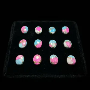 Turquesa Natural Ovalada, Gema Suelta – Turquesa 100% Color Algodón de Azúcar, Personalizable para Joyería - Product Image 1