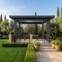 Pergola à lames orientables en aluminium, gazebo, contrôle écologique du climat, protection solaire, imperméable, conception sur mesure, revêtement fluorocarboné, extérieur