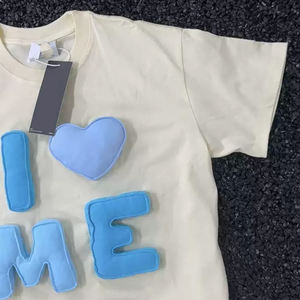 เสื้อยืดผู้ชายคุณภาพสูง สตรีทแวร์ หรูหรา สไตล์ลำลอง ทรงโอเวอร์ไซส์ เนื้อผ้าหนา ระบายอากาศดี คอกลม ลายรูปหัวใจ 100% - Product Image 3