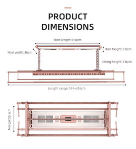 Stendino intelligente in fabbrica con luci regolabili e crittografia migliorata fornitura di lavanderia per riscaldamento intelligente - Product Image 6