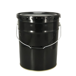 20 Litres Seaux vides en étain noir Seaux à peinture Barils avec couvercle et poignée - Product Image 6