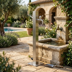 Columna de Ducha Independiente para Exteriores, de Acero Inoxidable, para Jardín, en Oferta - Product Image 1