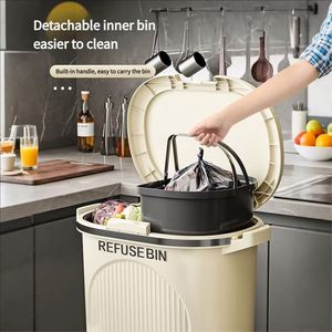 Luxury Large Capacity Pp <b>Bin</b> High-Appearance Garbage Trash Can for Living Room <b>Kitchen</b> Bedroom Waste Management Custom Logo - Product Image 4
