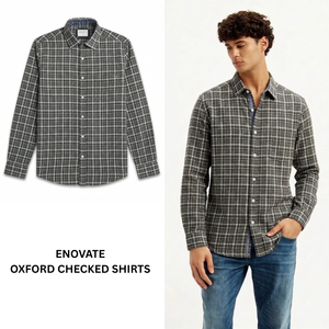 Men Oxford Check Shirt Cotton Slim Fit Casual Formal Long Sleeve Export Quality Wholesale Supplier - Product Image 1