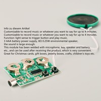 Módulo de Sonido con Chip Musical Programable y Grabable Personalizado, Formato MP3/WAV, Tiempo de Grabación de 10-120s para Tarjetas de Felicitación