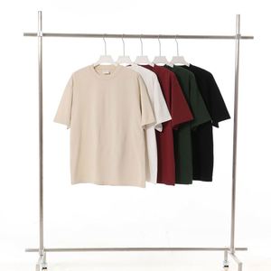 เสื้อยืดแขนสั้นผู้ชายสไตล์อเมริกันทรงโอเวอร์ไซส์ ผ้าฝ้ายแท้ สีพื้น น้ำหนัก 300 กรัม ผ้าสองเส้น ทันสมัยสำหรับฤดูร้อน - Product Image 4