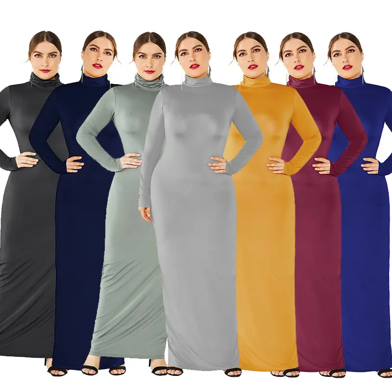 2022 Spring Ladies Fashionable Plus Size Cheap Elegant Casual Dubai Abaya Women Muslim Dress