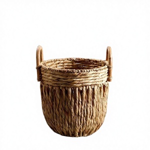 ISLA Set 3 Handwoven Water Hyacinth Bohemian Eco-Friendly Versatile Storage <b>Baskets</b> Handles <b>for</b> Home Organization Indoor - Product Image 2