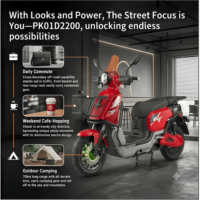 72V 2200W Electric Moped Scooter Streetbikes High Power 45km/h Durable Long Range Urban Commuter Motorcycle for Adults