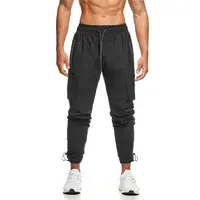 Logo personalizzato Mens bianco poliestere tasca con cerniera palestra Joggers 2022 piedi stretti elastico in vita pantaloni da Jogging pantaloni da Jogging per uomo