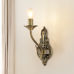 Applique murale à tête unique en cuivre, 10W, style rétro français, pour chambre et salon - Product Image 1