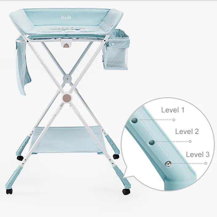 KUB katlanabilir bebek bezi masası tekerlekler ile katlanır taşınabilir değişen masa