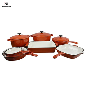 Fabricant <span class=keywords><strong>prix</strong></span> d'usine poêle à frire <span class=keywords><strong>en</strong></span> <span class=keywords><strong>fonte</strong></span> émaillée batterie de cuisine casseroles ensemble de casseroles - Product Image 1
