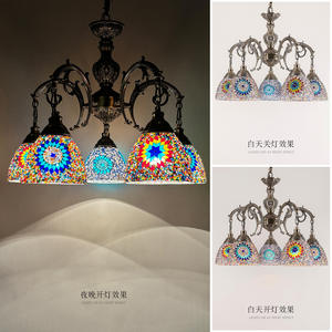 <span class=keywords><strong>Lustre</strong></span> LED en fer forgé sculpté, style rétro exotique marocain, finition bronze antique, pour chambre, salon, restaurant, hôtel - Product Image 3