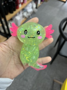 Juguete Blandito de Goma de Axolote Salamandra con Purpurina Holográfica de Dibujos Animados, de TPR Suave de Ascenso Lento, desde Almacén de EE. UU. - Product Image 4