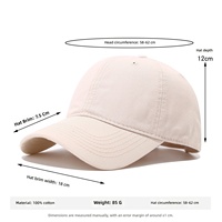 Gorra de Béisbol Premium de Algodón Puro con Parte Superior Suave y Color Sólido; Gorras con Logotipo Personalizado; Gorra de Béisbol de Seis Paneles de Algodón Puro