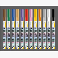 Marqueur acrylique pour nail art et graffiti, pointe 0,5 mm, 12 couleurs, séchage rapide, aquarelle, couleurs bonbon, dessin au trait, sans besoin de polymérisation