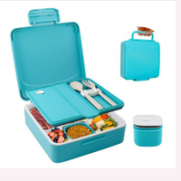 Boîte à bento carrée classique à couche unique, compartiment étanche, boîte à lunch pour adultes et enfants, contenants de stockage alimentaire en plastique, gobelet à sauce