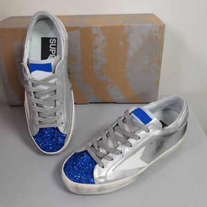 Baskets de créateur en cuir véritable, style rétro, plates, à lacets, de marque, chaussures de sport vintage unisexe Super <span class=keywords><strong>Star</strong></span> vulcanisées, célèbres, effet vieilli - Product Image 2