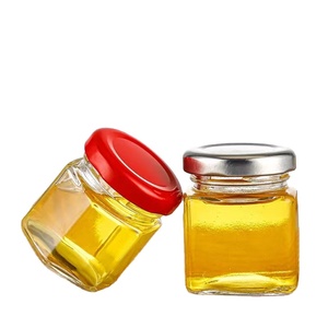 Bán Buôn Lục Giác Mật Ong Lọ Thủy Tinh 45Ml 60Ml 85Ml Rõ Ràng Rỗng Ớt Nước Sốt Mứt Container Biểu Tượng Tùy Chỉnh Hình Lục Giác Lọ Thủy Tinh Kim Loại Nắp - Product Image 4