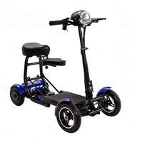 Scooter électrique pliable léger pour adultes à quatre roues avec batterie au lithium et télécommande pour personnes âgées