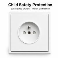 Interrupteurs et prises muraux durables à un seul pôle, norme européenne, 10A/16A 250V, certifiés CE, en laiton 0,6 mm, pour la maison et le bureau