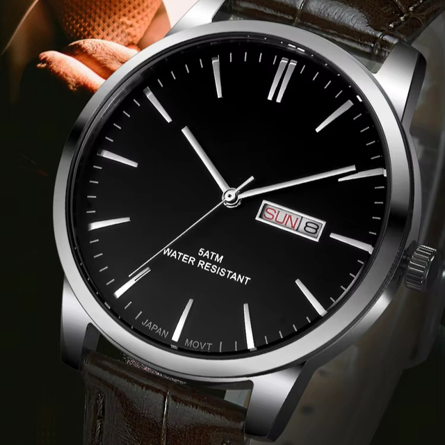 Commander Chronometer New Business Luxury Fashion Watch 40mm 9mm Stainless Steel Mineral Glass Pointer Dial Quartz Silicone Band