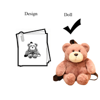 Sac à dos personnalisé ourson pour enfants sac d'école mignon en coton en peluche au design ours sac à dos pour enfants sur le mauvais thème