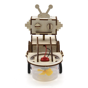 Kit de robot aspirateur en bois, 180mm x 95mm x 155mm, jouet scientifique manuel pour enfants, modèle éducatif - Product Image 4