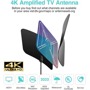 Mini antenne DVB-T2 <span class=keywords><strong>HDTV</strong></span> à gain élevé Amplificateur numérique 4K HD avec connecteur coaxial pour TV et <span class=keywords><strong>film</strong></span> intérieur et extérieur - Product Image 3